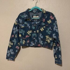 Butterfly Cropped Jean Jacket